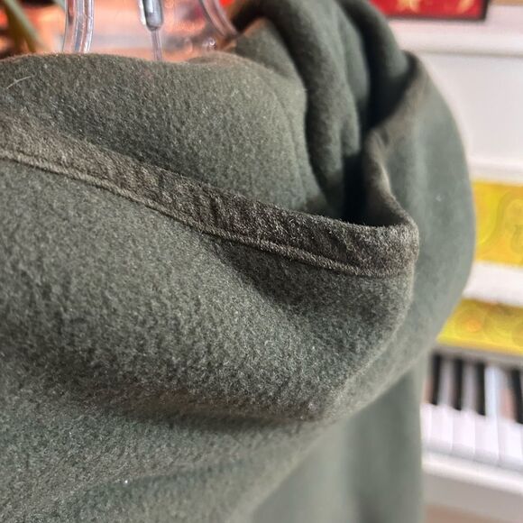 Vintage Y2K 2000s Jacob Olive Hooded Wool Trench Coat L - Picture 14 of 14